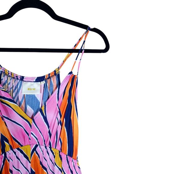 Maeve Anthropologie Finley Wide Jumpsuit 2 Bright Boho Chic Resort Beach Wear - Picture 2 of 15